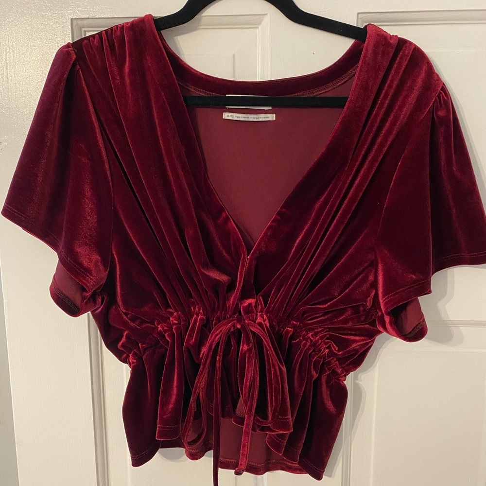 Urban Outfitters red velvet top size XL